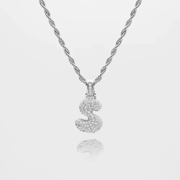 Initial Bubble Letter Ketting - Goud- en Zilvergeplateerd