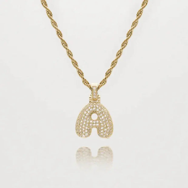 Initial Bubble Letter Ketting - Goud- en Zilvergeplateerd