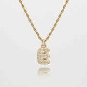 Initial Bubble Letter Ketting - Goud- en Zilvergeplateerd