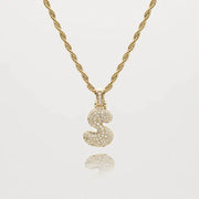 Initial Bubble Letter Ketting - Goud- en Zilvergeplateerd