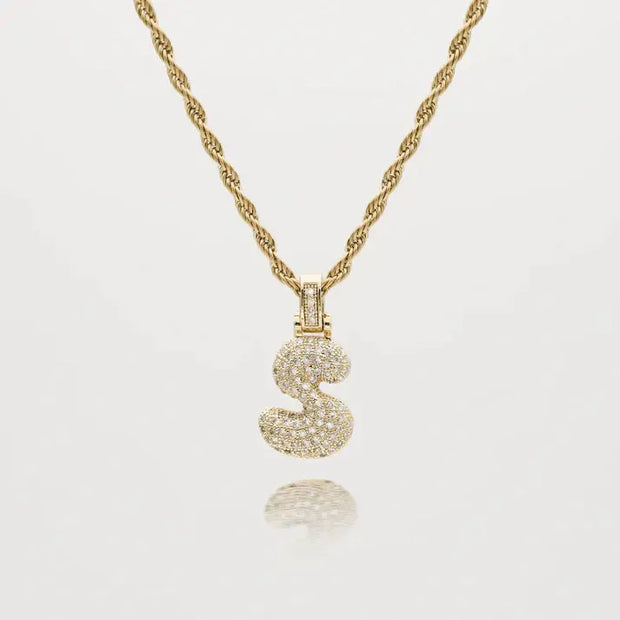 Initial Bubble Letter Ketting - Goud- en Zilvergeplateerd